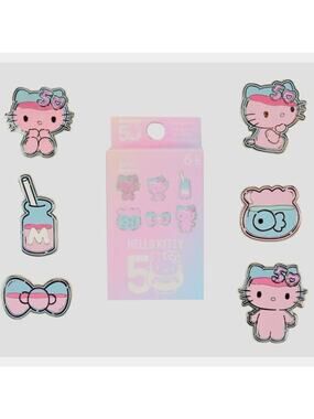 Loungefly Sanrio Hello Kitty 50th Anniversary Clear & Cute Mystery Box Pin | NIB
